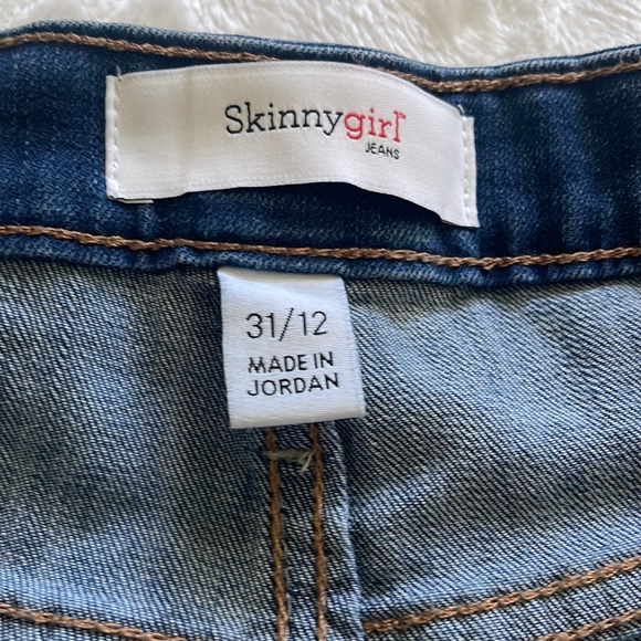NWT Skinnygirl Button Fly Wide Leg Cropped High Rise Stretch Jean Size 12 (31) - Picture 8 of 8